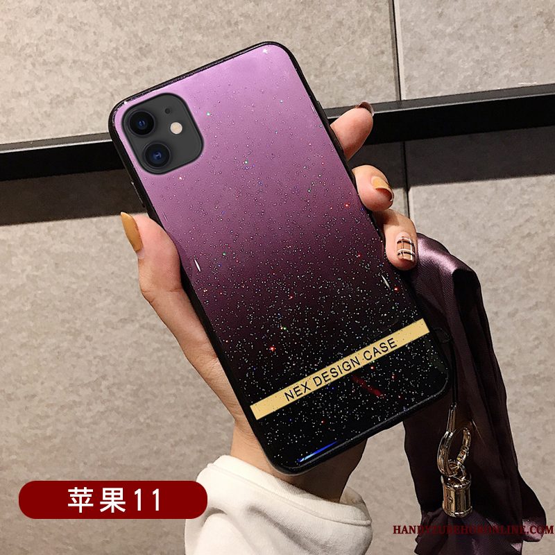 Hoesje iPhone 11 Siliconen Hangertelefoon, Hoes iPhone 11 Bescherming Purper