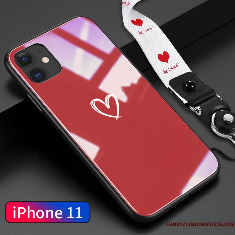 Hoesje iPhone 11 Spotprent Smiley Glas, Hoes iPhone 11 Siliconen Trend Wit