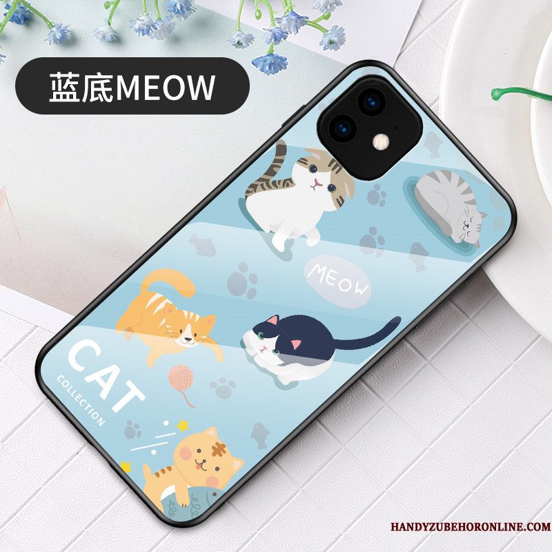 Hoesje iPhone 11 Spotprent Telefoon Trend, Hoes iPhone 11 Bescherming Glas Groen