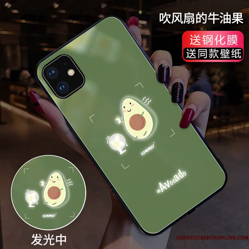 Hoesje iPhone 11 Telefoon Glas, Hoes iPhone 11 Koe Groen