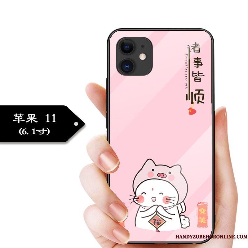 Hoesje iPhone 11 Zacht Telefoon Zwart, Hoes iPhone 11 Zakken Trend Glas