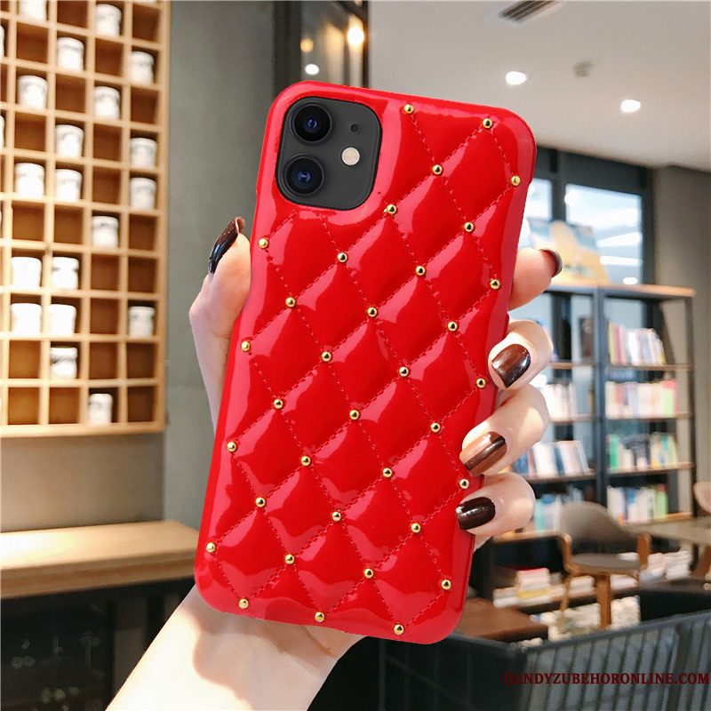 Hoesje iPhone 12 Leer Nieuw Wit, Hoes iPhone 12 Luxe Net Red Trendy Merk