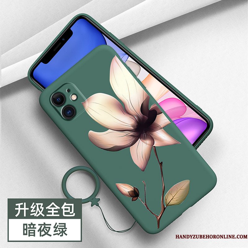 Hoesje iPhone 12 Mini Siliconen Anti-fall Persoonlijk, Hoes iPhone 12 Mini Zakken Groen Trend