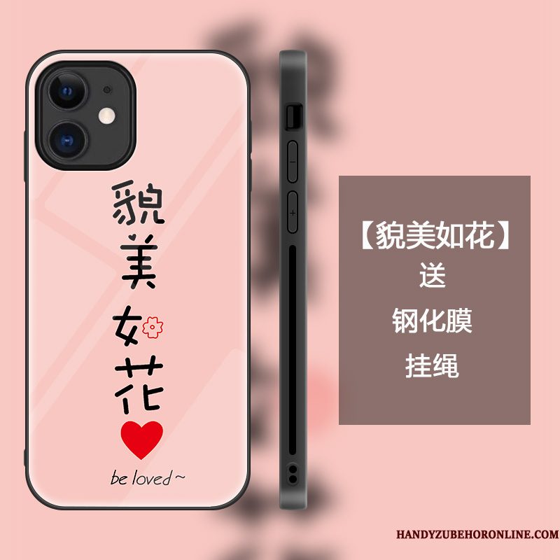 Hoesje iPhone 12 Mini Zakken Eenvoudige Lovers, Hoes iPhone 12 Mini Mode Persoonlijk Roze