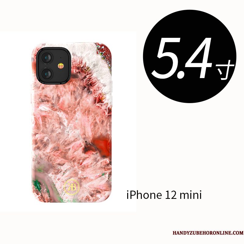 Hoesje iPhone 12 Mini Zakken Patroon Kristal, Hoes iPhone 12 Mini Luxe Anti-fall Roze