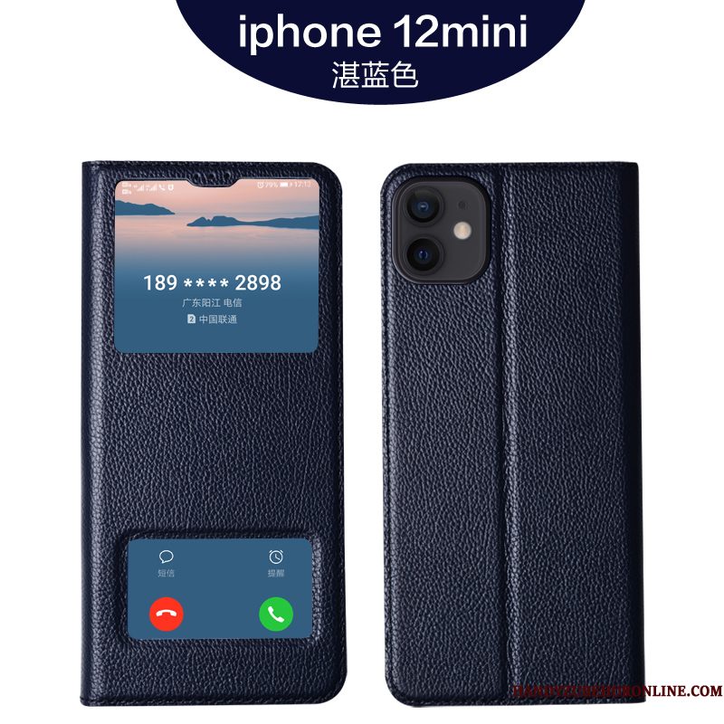 Hoesje iPhone 12 Mini Zakken Purper Kwaliteit, Hoes iPhone 12 Mini Zacht Telefoon Anti-fall