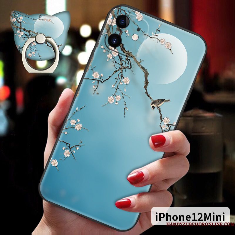 Hoesje iPhone 12 Mini Zakken Telefoon Schrobben, Hoes iPhone 12 Mini Zacht Hanger Anti-fall