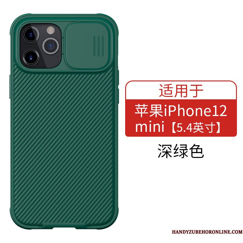 Hoesje iPhone 12 Mini Zakken Trendy Merk Groen, Hoes iPhone 12 Mini Scheppend Net Red Anti-fall