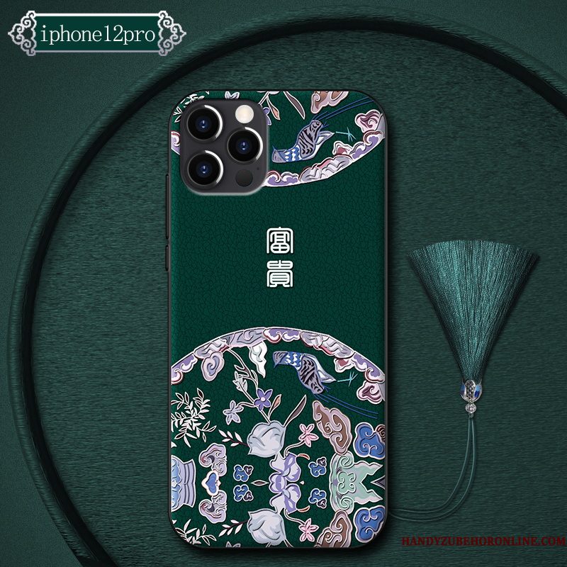 Hoesje iPhone 12 Pro Bescherming High End Groen, Hoes iPhone 12 Pro Scheppend Telefoon Trend