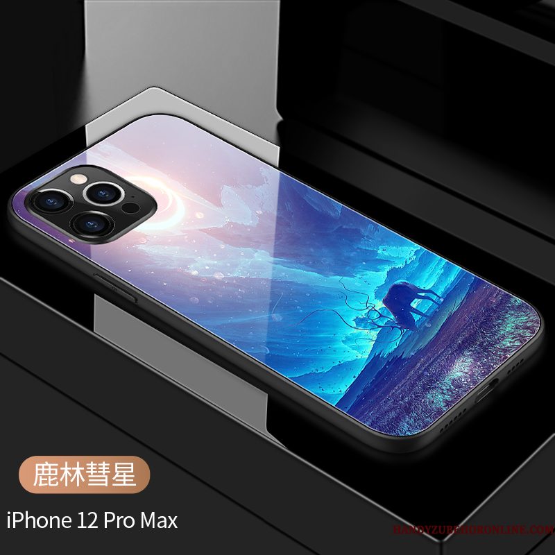 Hoesje iPhone 12 Pro Max Scheppend Persoonlijk Blauw, Hoes iPhone 12 Pro Max Zakken Spiegel Glas