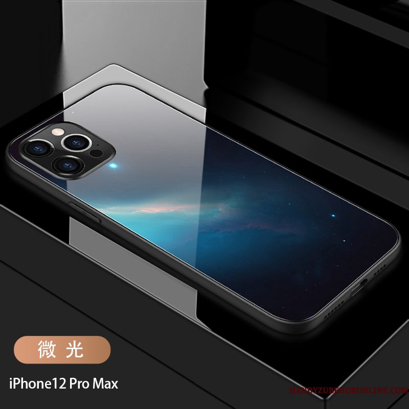 Hoesje iPhone 12 Pro Max Scheppend Persoonlijk Blauw, Hoes iPhone 12 Pro Max Zakken Spiegel Glas
