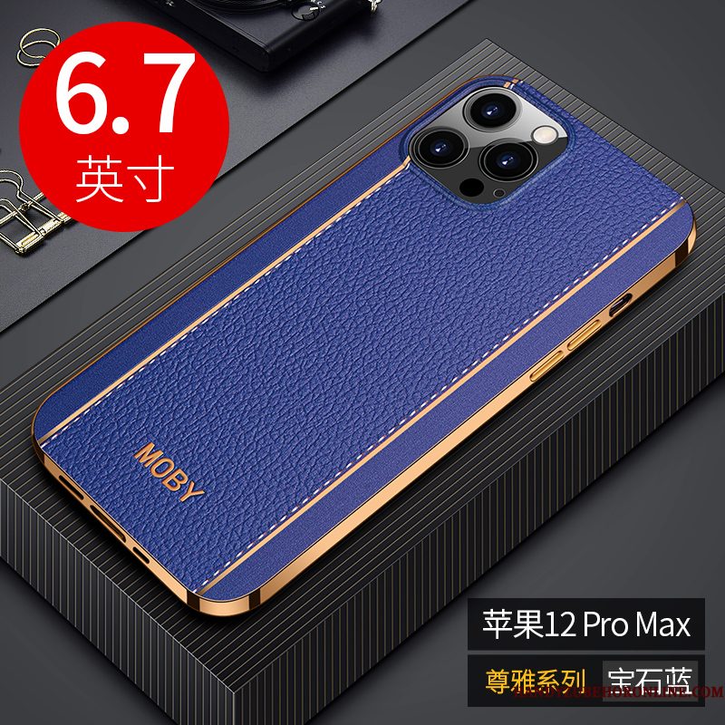 Hoesje iPhone 12 Pro Max Siliconen Dun Persoonlijk, Hoes iPhone 12 Pro Max Leer Zwart Trendy Merk