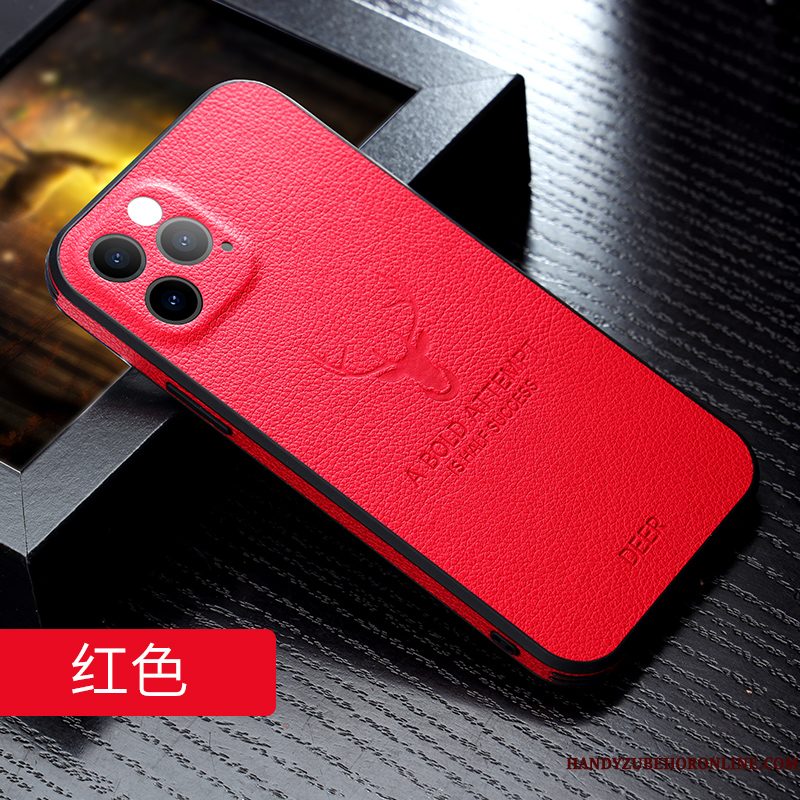 Hoesje iPhone 12 Pro Scheppend Anti-fall Net Red, Hoes iPhone 12 Pro Bescherming Dun Persoonlijk