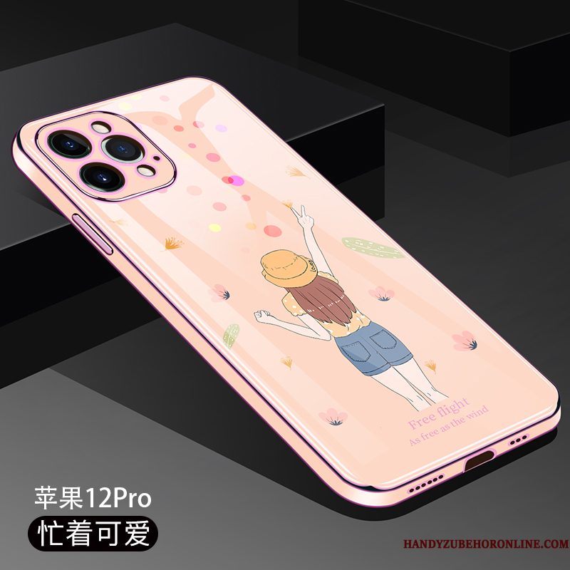 Hoesje iPhone 12 Pro Siliconen Dun Trend, Hoes iPhone 12 Pro Zakken Rozetelefoon