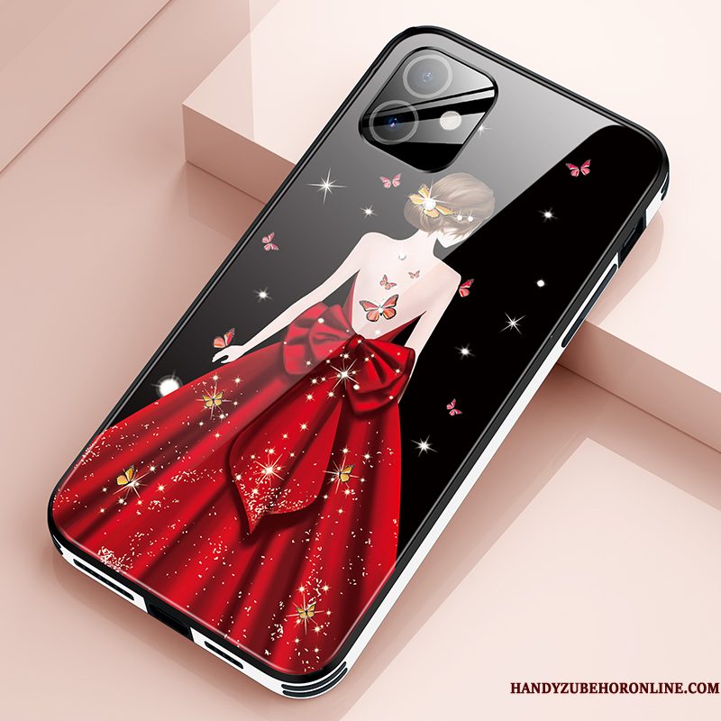 Hoesje iPhone 12 Scheppend Glastelefoon, Hoes iPhone 12 Zakken Net Red Trendy Merk