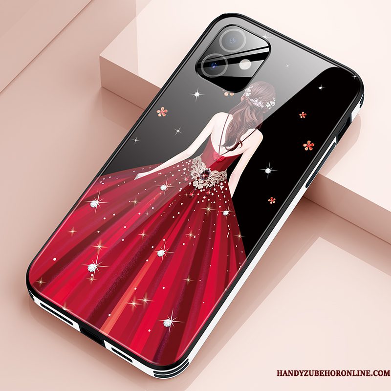 Hoesje iPhone 12 Scheppend Glastelefoon, Hoes iPhone 12 Zakken Net Red Trendy Merk