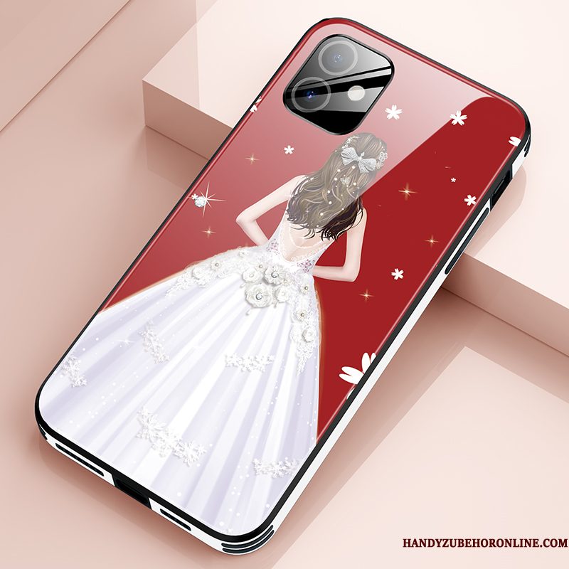 Hoesje iPhone 12 Scheppend Glastelefoon, Hoes iPhone 12 Zakken Net Red Trendy Merk