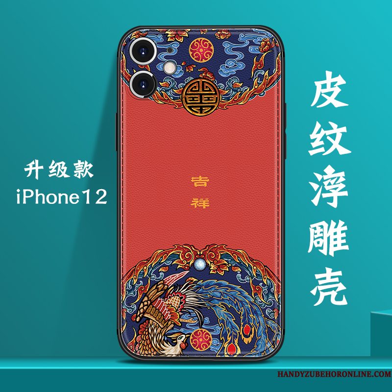 Hoesje iPhone 12 Scheppend Telefoon Trendy Merk, Hoes iPhone 12 Zakken Persoonlijk Chinese Stijl