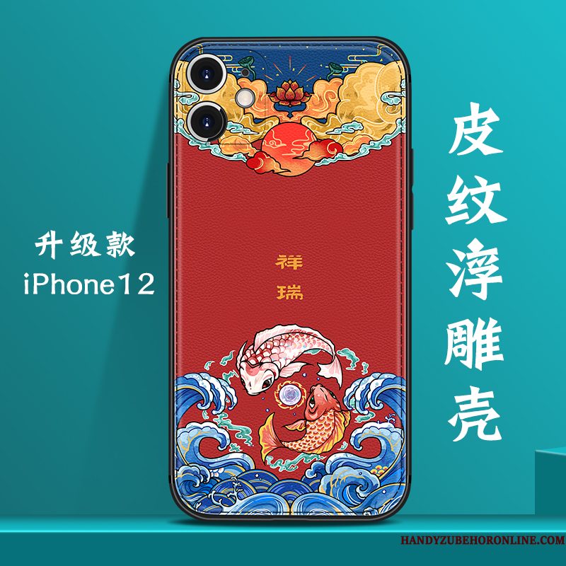 Hoesje iPhone 12 Scheppend Telefoon Trendy Merk, Hoes iPhone 12 Zakken Persoonlijk Chinese Stijl