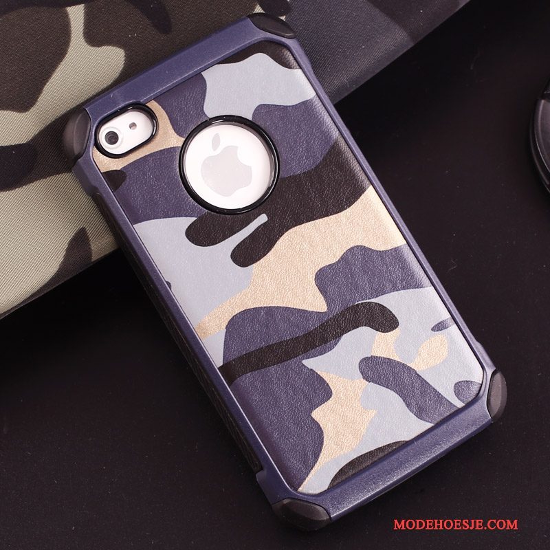 Hoesje iPhone 4/4s Bescherming Anti-falltelefoon, Hoes iPhone 4/4s Zacht Persoonlijk Camouflage