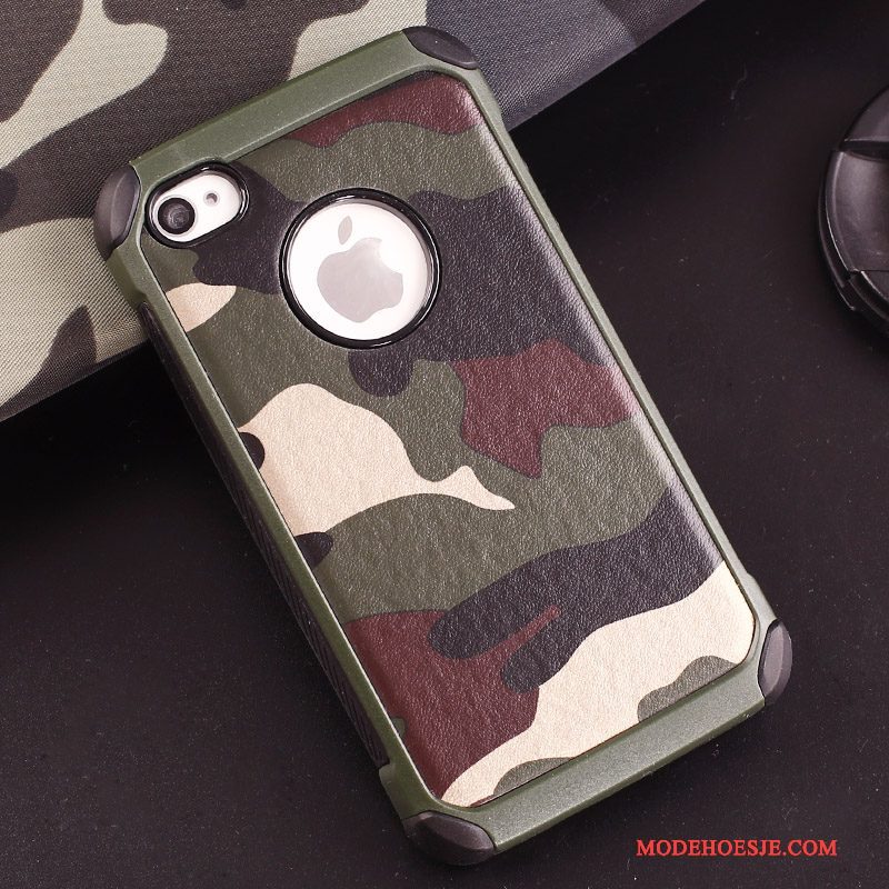 Hoesje iPhone 4/4s Bescherming Anti-falltelefoon, Hoes iPhone 4/4s Zacht Persoonlijk Camouflage