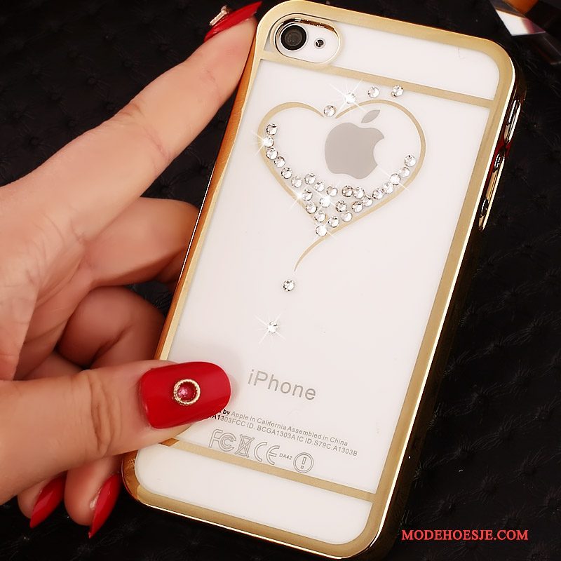 Hoesje iPhone 4/4s Bescherming Hard Licht, Hoes iPhone 4/4s Reliëf Telefoon Purper