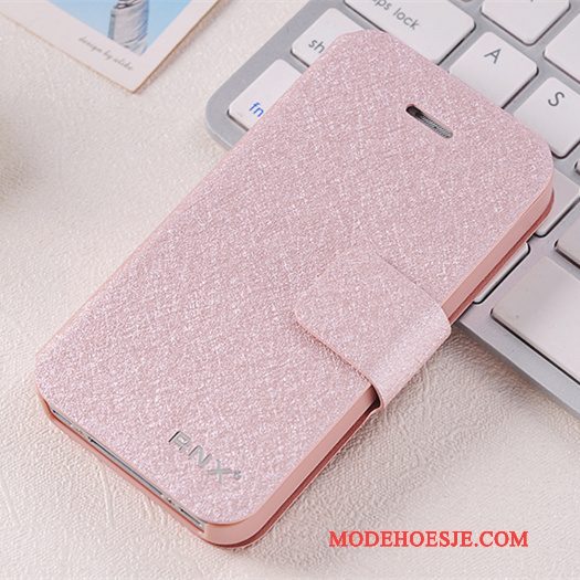 Hoesje iPhone 4/4s Folio Telefoon Anti-fall, Hoes iPhone 4/4s Leer Roze Persoonlijk