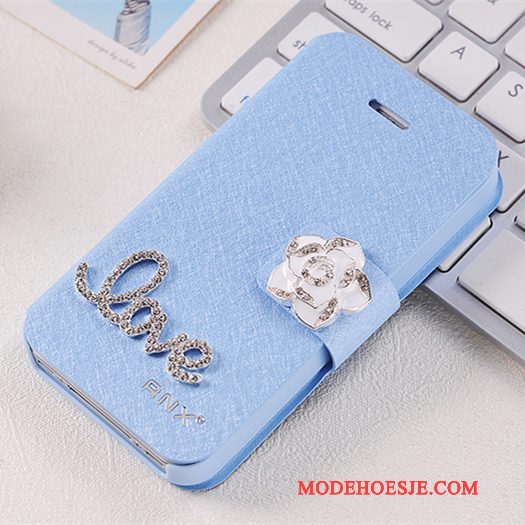 Hoesje iPhone 4/4s Folio Telefoon Anti-fall, Hoes iPhone 4/4s Leer Roze Persoonlijk