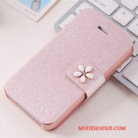 Hoesje iPhone 4/4s Folio Telefoon Anti-fall, Hoes iPhone 4/4s Leer Roze Persoonlijk