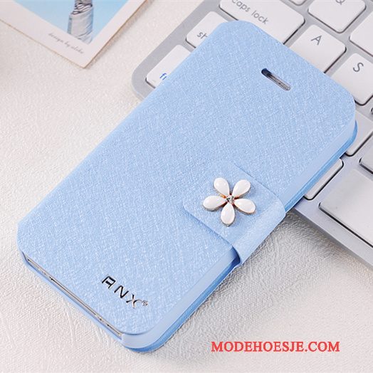 Hoesje iPhone 4/4s Folio Telefoon Anti-fall, Hoes iPhone 4/4s Leer Roze Persoonlijk