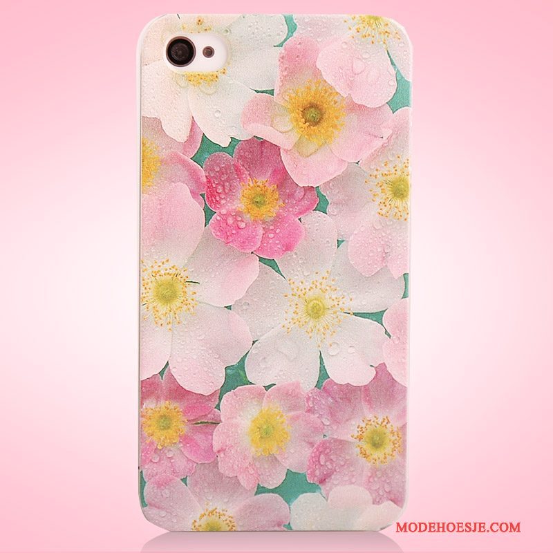 Hoesje iPhone 4/4s Geschilderd Schrobben Hard, Hoes iPhone 4/4s Bescherming Rozetelefoon