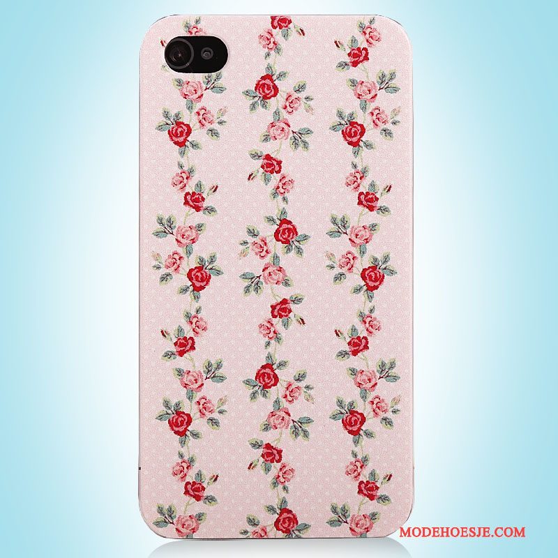 Hoesje iPhone 4/4s Geschilderd Telefoon Roze, Hoes iPhone 4/4s Vintage Eenvoudige