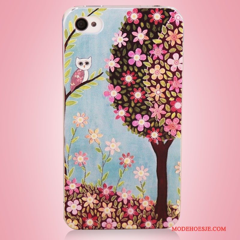 Hoesje iPhone 4/4s Kleur Boom Blauw, Hoes iPhone 4/4s Bescherming Telefoon Kunst