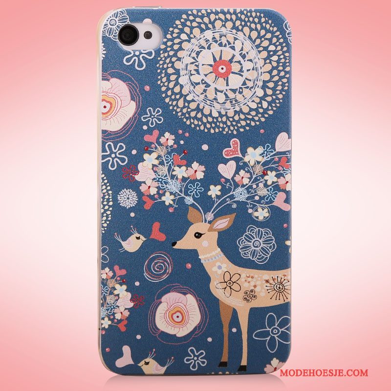 Hoesje iPhone 4/4s Kleur Dun Hard, Hoes iPhone 4/4s Spotprent Achterkleptelefoon