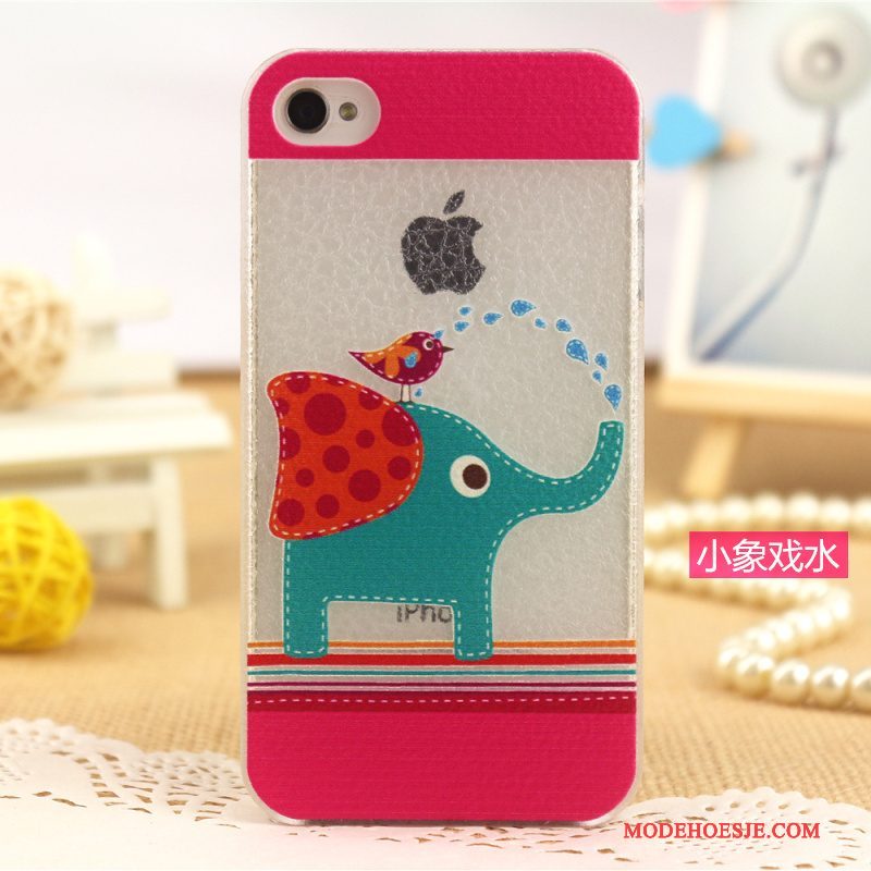 Hoesje iPhone 4/4s Leer Lichte En Dun Patroon, Hoes iPhone 4/4s Geschilderd Telefoon