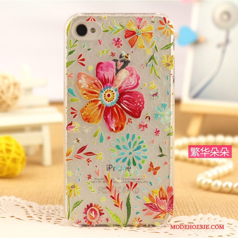 Hoesje iPhone 4/4s Leer Lichte En Dun Patroon, Hoes iPhone 4/4s Geschilderd Telefoon