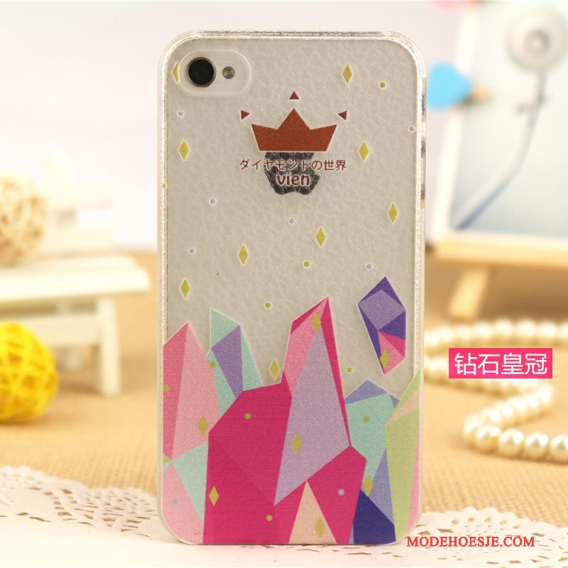 Hoesje iPhone 4/4s Leer Lichte En Dun Patroon, Hoes iPhone 4/4s Geschilderd Telefoon