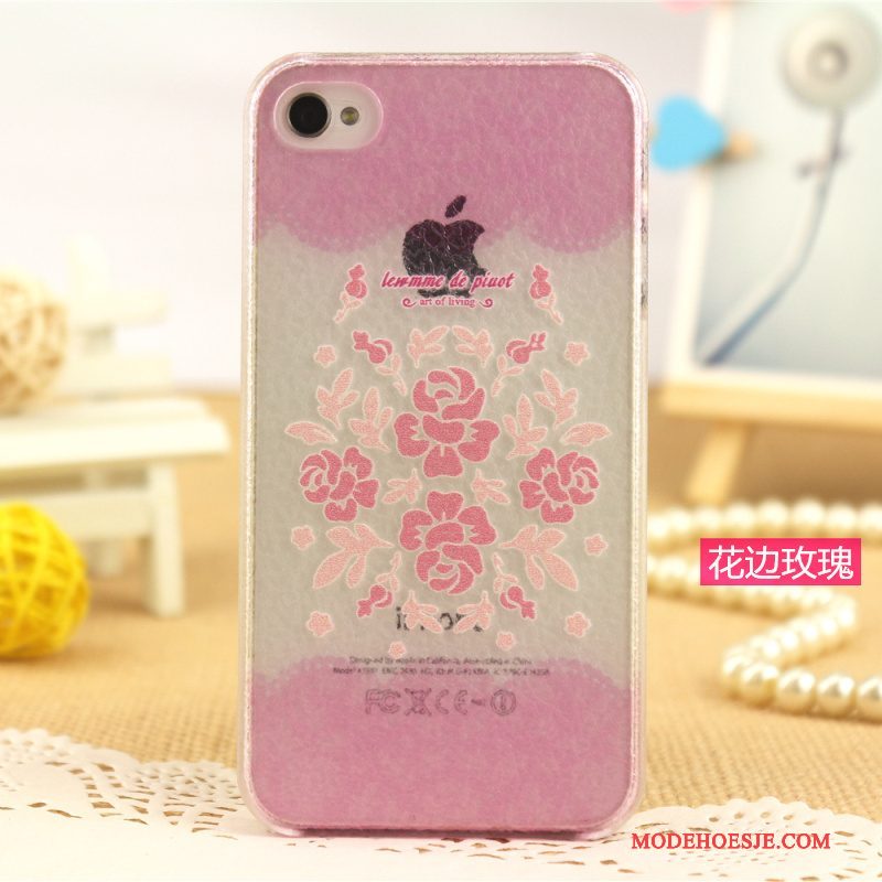 Hoesje iPhone 4/4s Leer Lichte En Dun Patroon, Hoes iPhone 4/4s Geschilderd Telefoon