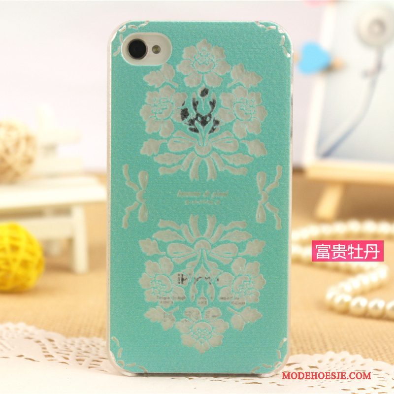 Hoesje iPhone 4/4s Leer Lichte En Dun Patroon, Hoes iPhone 4/4s Geschilderd Telefoon