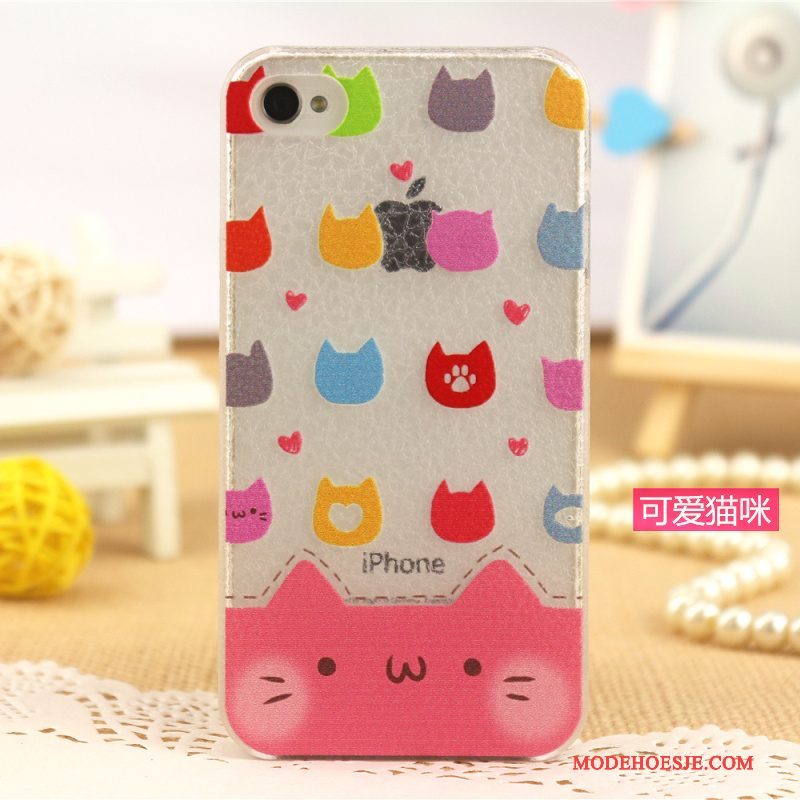 Hoesje iPhone 4/4s Leer Lichte En Dun Patroon, Hoes iPhone 4/4s Geschilderd Telefoon