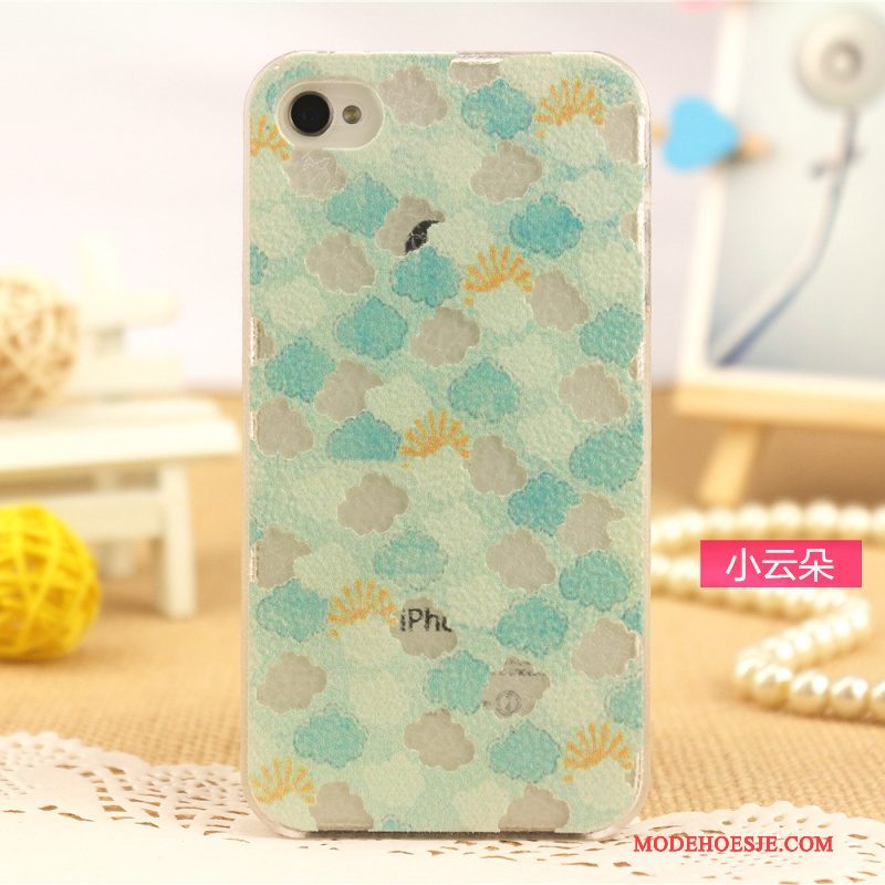 Hoesje iPhone 4/4s Leer Lichte En Dun Patroon, Hoes iPhone 4/4s Geschilderd Telefoon