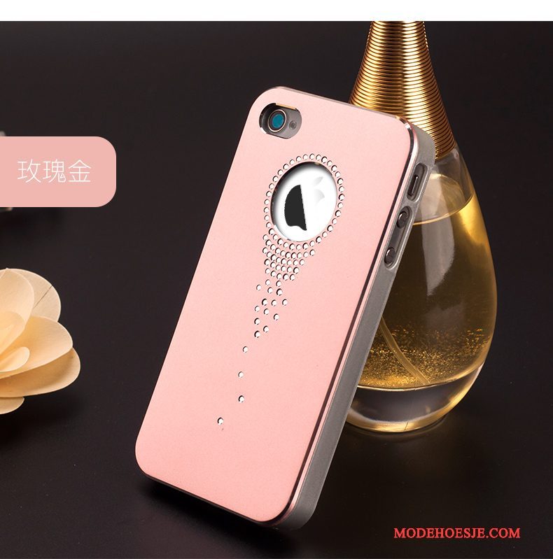 Hoesje iPhone 4/4s Metaal Telefoon Roze, Hoes iPhone 4/4s Bescherming