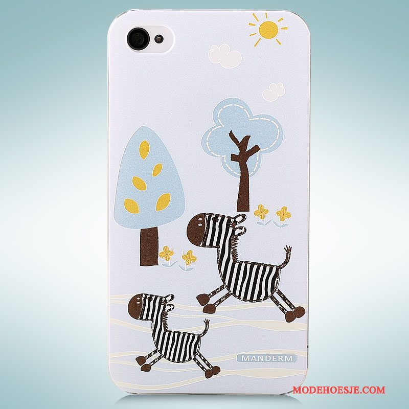 Hoesje iPhone 4/4s Reliëf Driedimensionaal Lichtblauw, Hoes iPhone 4/4s Geschilderd Telefoon Trend