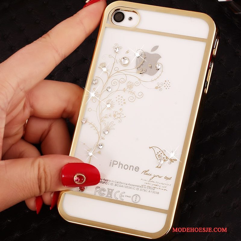 Hoesje iPhone 4/4s Spotprent Hardtelefoon, Hoes iPhone 4/4s Bescherming Goud