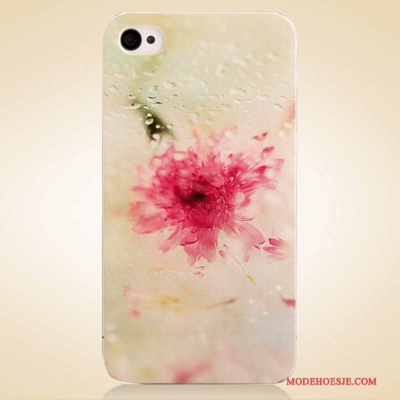 Hoesje iPhone 4/4s Spotprent Telefoon Grijs, Hoes iPhone 4/4s Geschilderd Trend Achterklep