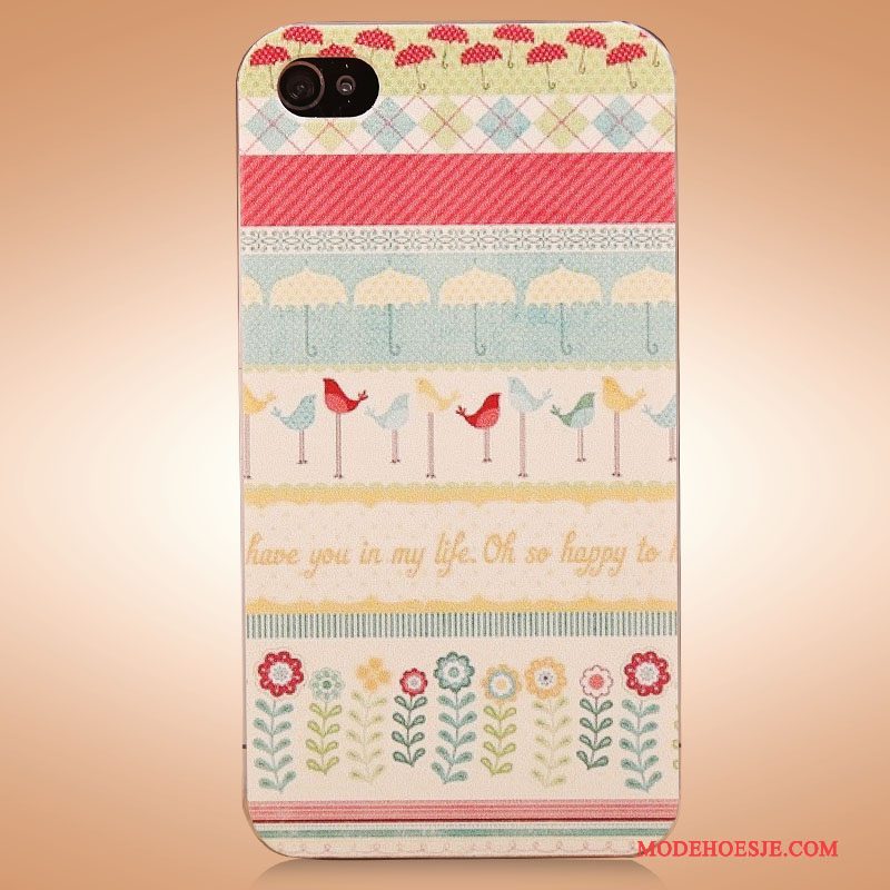 Hoesje iPhone 4/4s Spotprent Zwart Trend, Hoes iPhone 4/4s Bescherming Mooie Nieuw