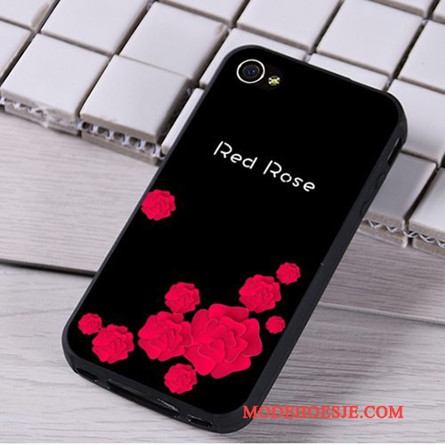 Hoesje iPhone 4/4s Zacht Hanger Rood, Hoes iPhone 4/4s Spotprent Telefoon