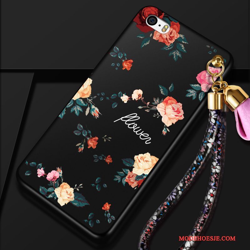 Hoesje iPhone 4/4s Zakken Anti-fall Zwart, Hoes iPhone 4/4s Siliconen Hanger Schrobben