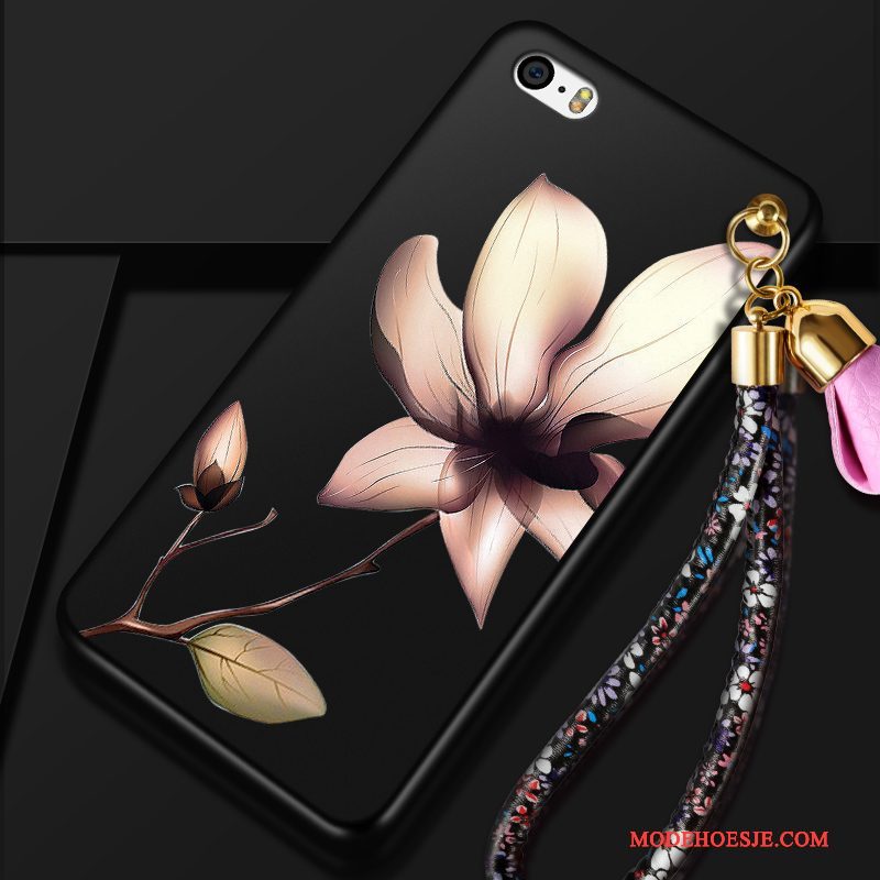 Hoesje iPhone 4/4s Zakken Anti-fall Zwart, Hoes iPhone 4/4s Siliconen Hanger Schrobben