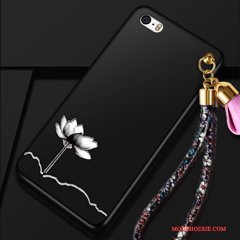 Hoesje iPhone 4/4s Zakken Anti-fall Zwart, Hoes iPhone 4/4s Siliconen Hanger Schrobben